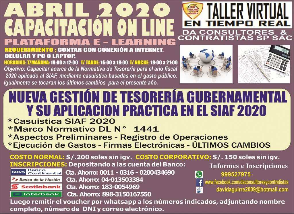 NUEVA GESTIÓN DE TESORERÍA GUBERNAMENTAL 2020